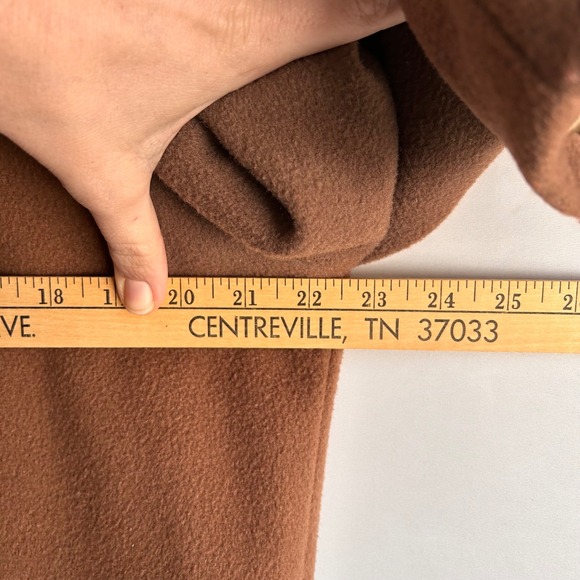 VTG LL Bean Women Camel Brown Wool Double Breasted Overcoat Peacoat USA Made - Picture 8 of 11